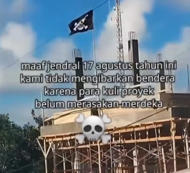 Bendera One Piece jelang Agustus. (Instagram)